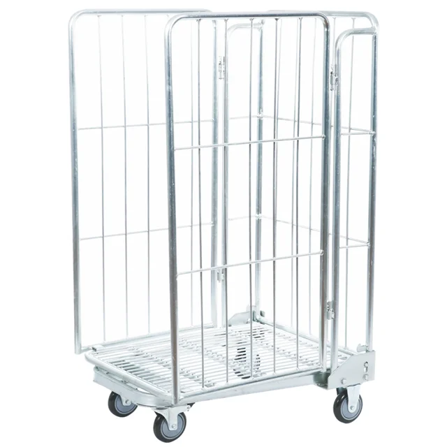 KAIJIA Medium Duty Moving Material Handling Transport Supermarket Logistics Rolling Cage Trolley Roll Container