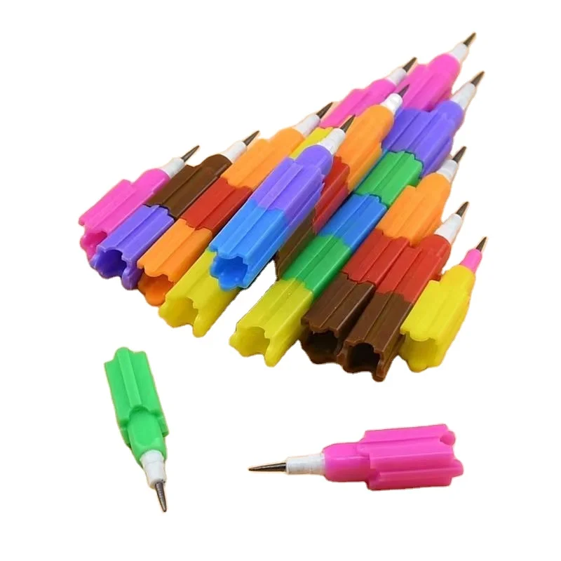 Yubon 4Pcs/Bag Multicolor Non-sharpening Detachable HB Building Block Pencils Office School Pencil Children Stationery Pencils