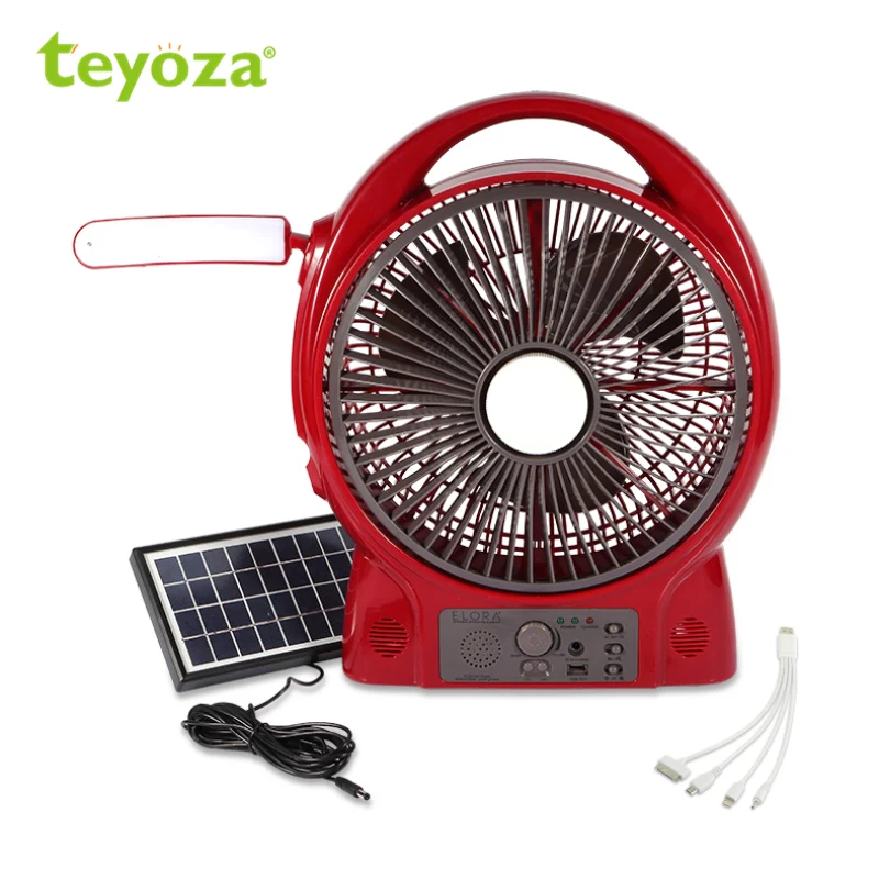 Teyoza 12 дюймов usb вентилятор аварийный 6v4.5ah Аккумуляторный короб для батарей на солнечной энергии с светильник и