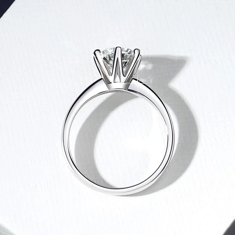 hot sale Fine Jewelry factory Price wholesale fine VVs1 Moissanite diamond S925 silver Sterling Promise ring For Wedding