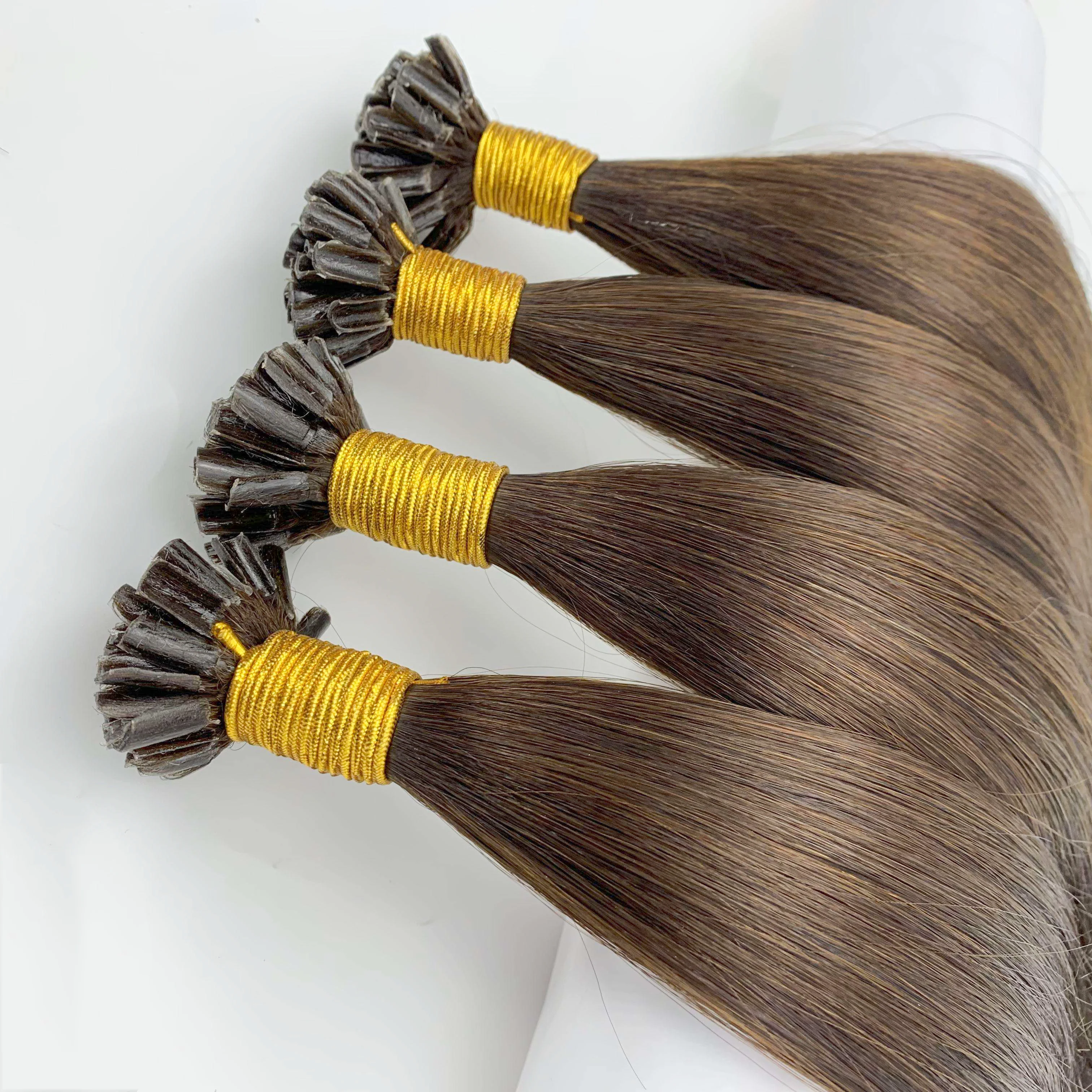 Pure Double Drawn K Tip Hair Extensions European Italian Virgin Human Hair Keratin U V Tip Hair Extension For Salon