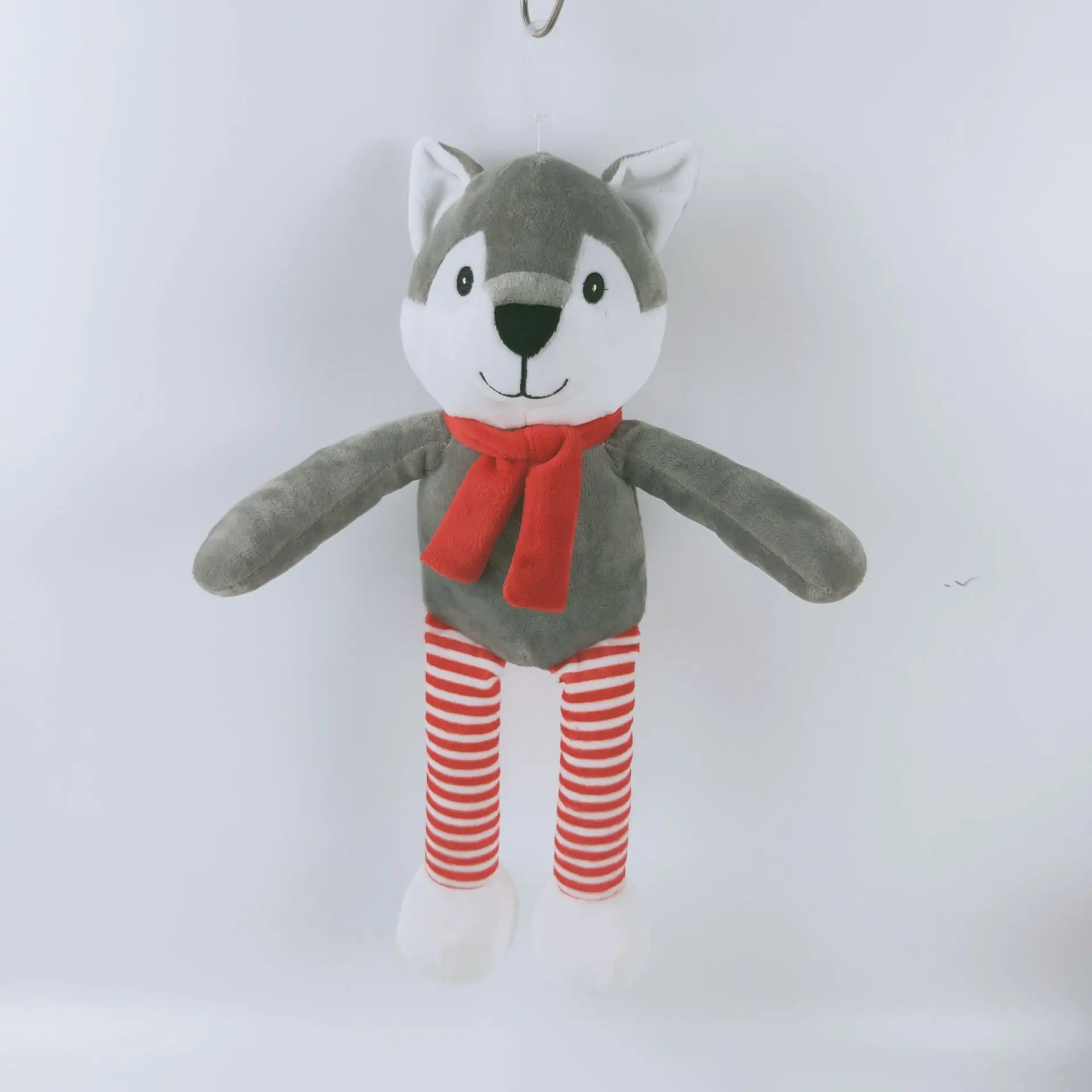 Plush husky toy for Christmas soft cute husky with long strip legs Christmas present cuddle husky for baby