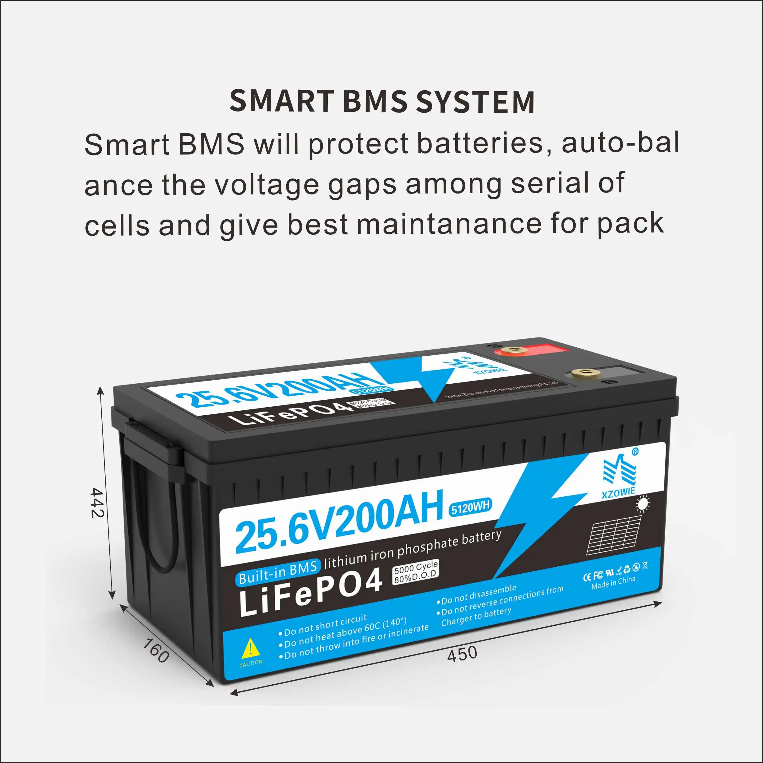 Deep Cycle Customize Solar Energy Storage Battery Lithium Lifepo4 12V 100Ah