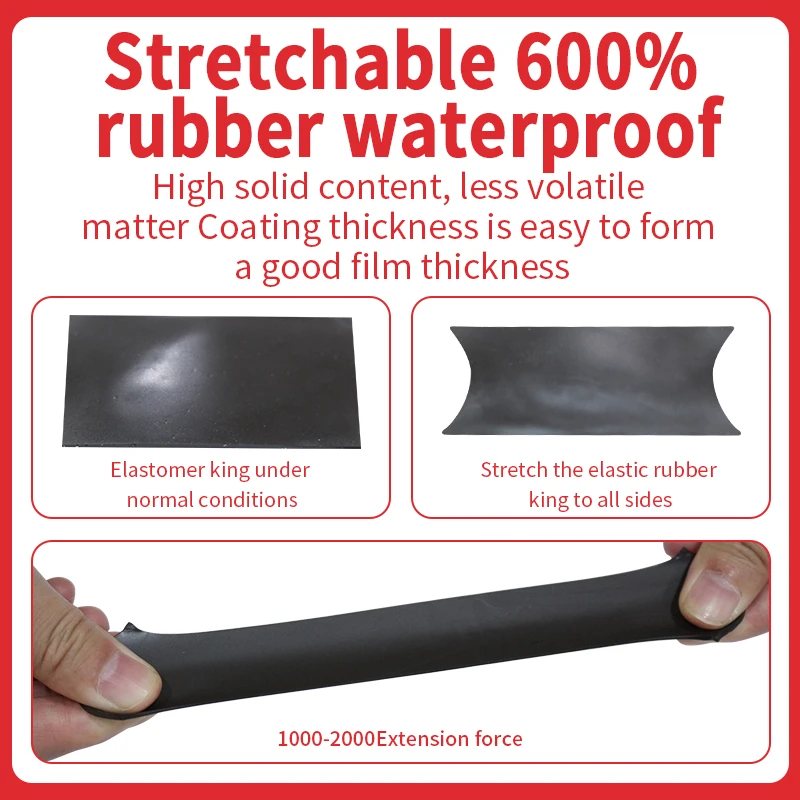 All-Purpose Waterproof Rubber King, Waterproofing and Repairing Cracks in Roofs, Cement-based Tile Houses