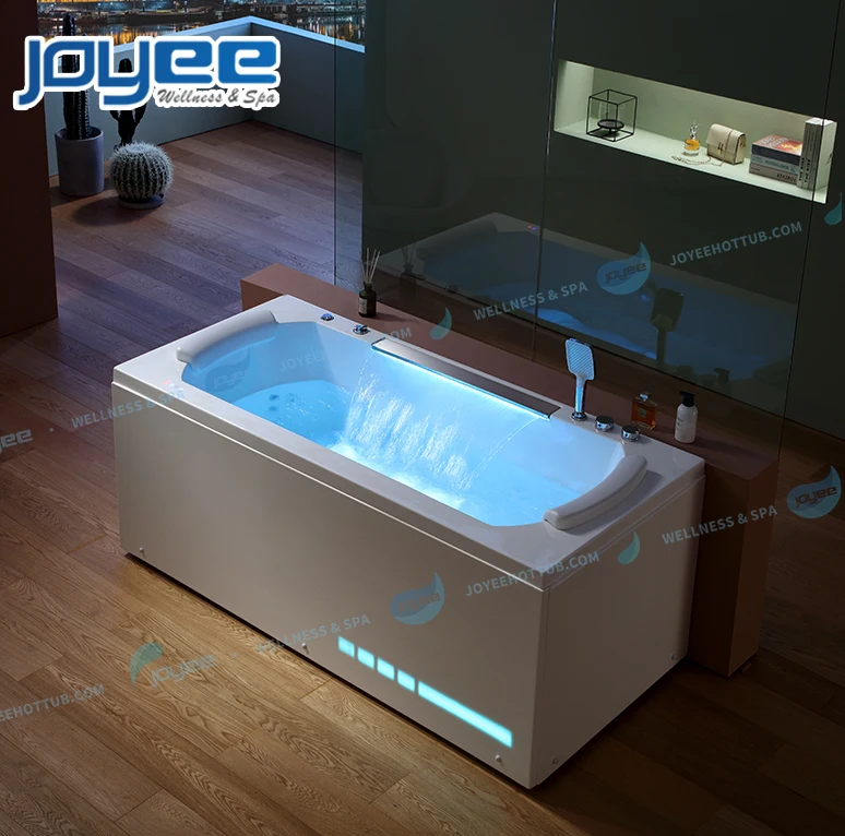 JOYEE Bathroom Jakuzi Indoor SPA Acrylic Baignoire Jakuzi with TV Whirlpools 2 Persons Bathroom Shower Bathtub LED Balneo