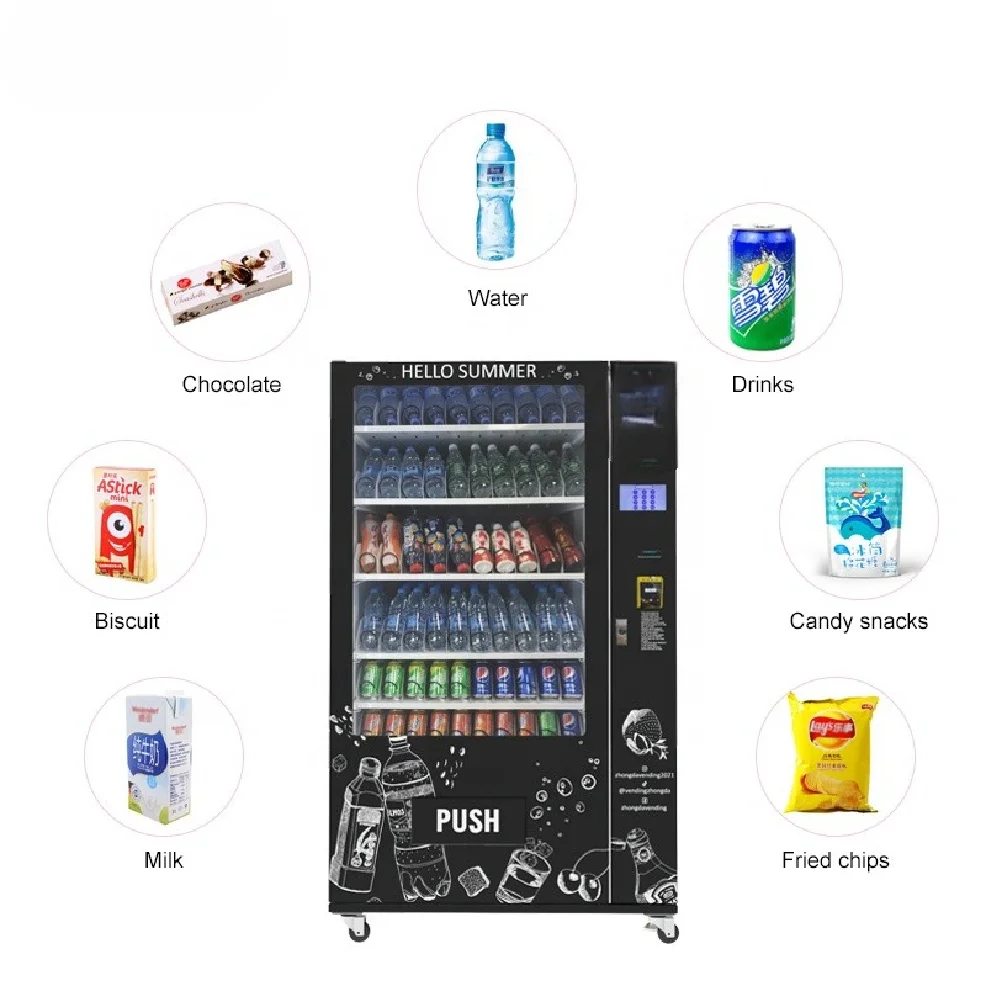 drink vending machine large capacity combo candy and snack for foods and drinks vending machine