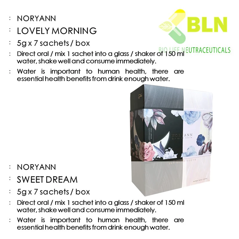 Premium Grade One Box Contains with 2 Series of Formulation Noryann Series Mixture of Fruits and Vegetables