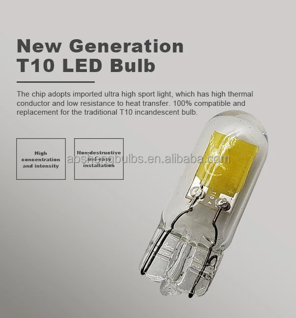 T10 LED Car Bulb 6V 12v 24v T10 LED Width Bulb T3-1/4 LED Indicator Instrument Light T10 LED Lawn bulb #194 #168 #501 #192