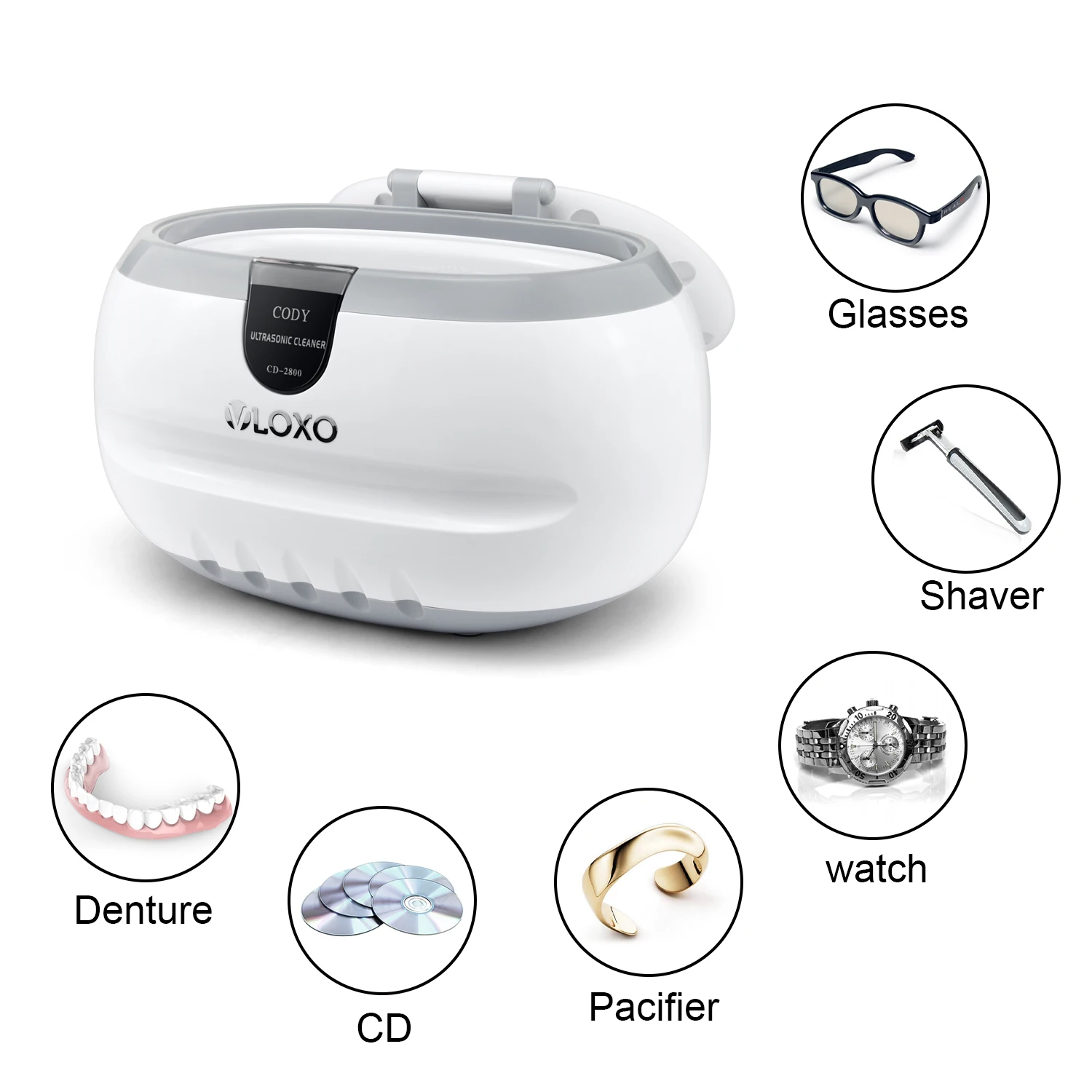 Portable Household Ultrasonic Cleaner for jewelry, glasses, watches, dental