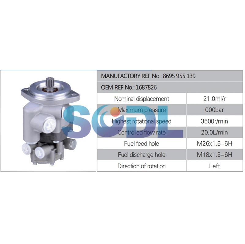 SCDL 8696955107 41211224 Steering Pump For IVECO Truck Spare Parts