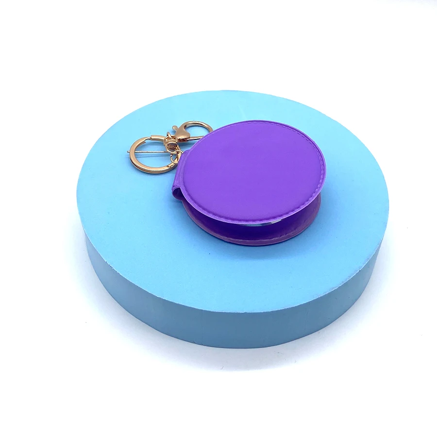 Hot Sale Custom Promotional Gift Key Chains Double Side Pocket Mirror Key Ring Circle Compact Mini Mirror Keychain