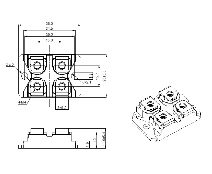 200V JAS400DA/DK200 Schottky Rectifier Modules fast diode module