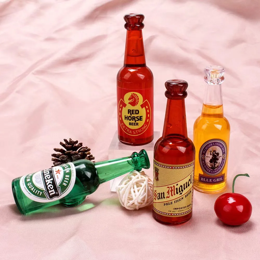 Wholesale holiday party decoration plastic imitation beer bottle decorations