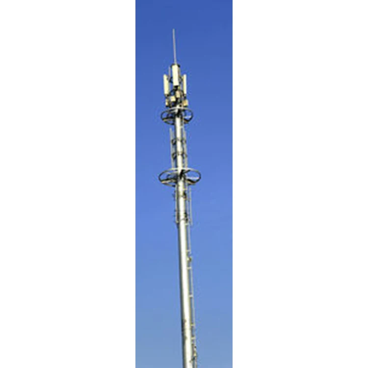30 м горячеоцинкованная Gsm телекоммуникационная монопольная башня для микроволновой антенны