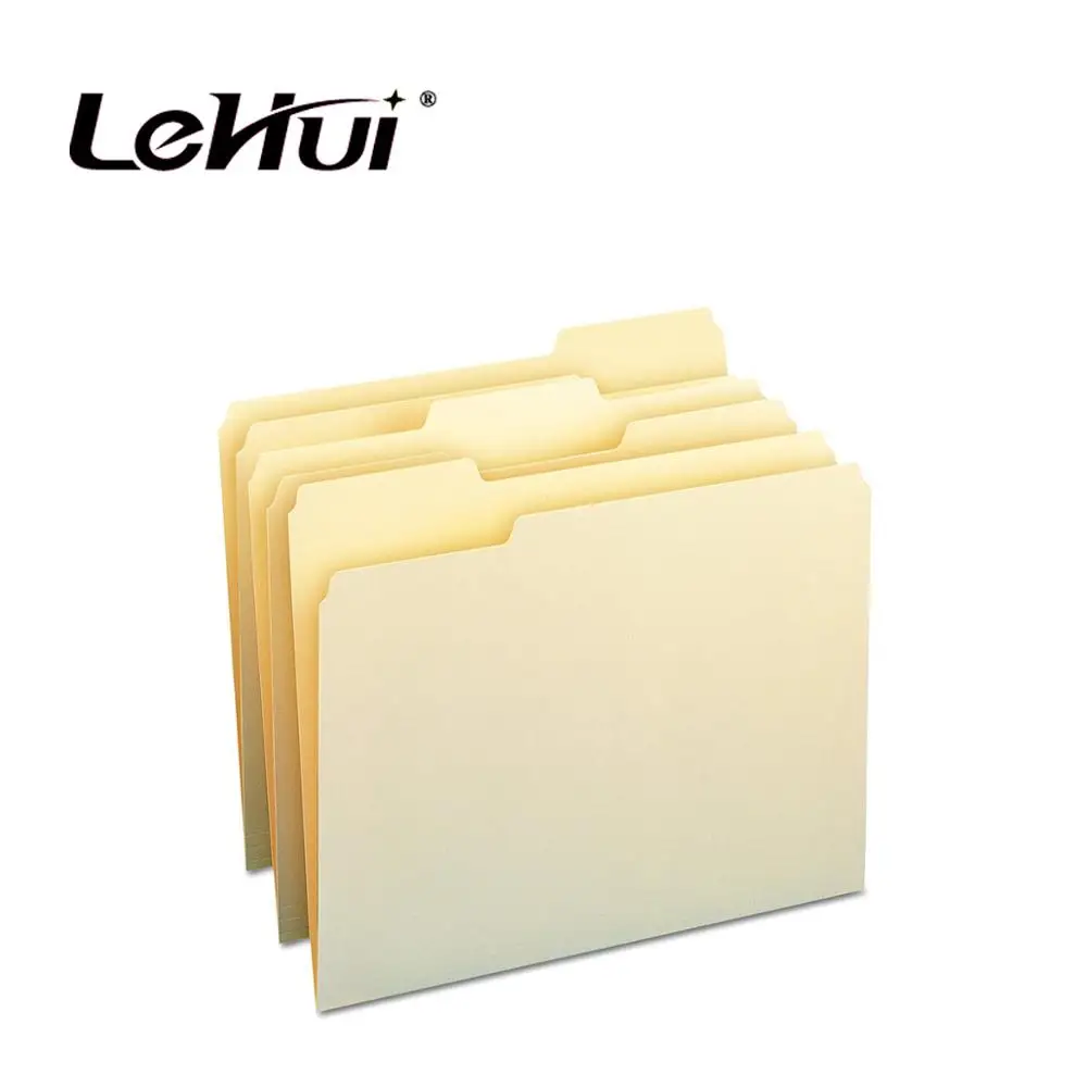 2023 popular 1/3-Cut Tab Letter Size Assorted Positions 100pcs  Per Box Buff Manila File Folder