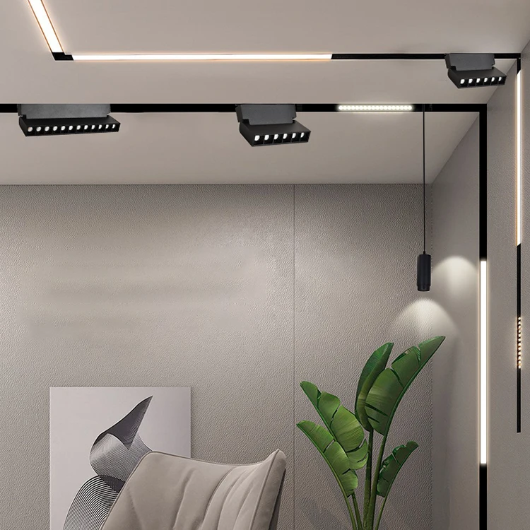 Minimalist Style Indoor Room Design Dimmable Aluminum 6w 12w Led Magnetic Track Light