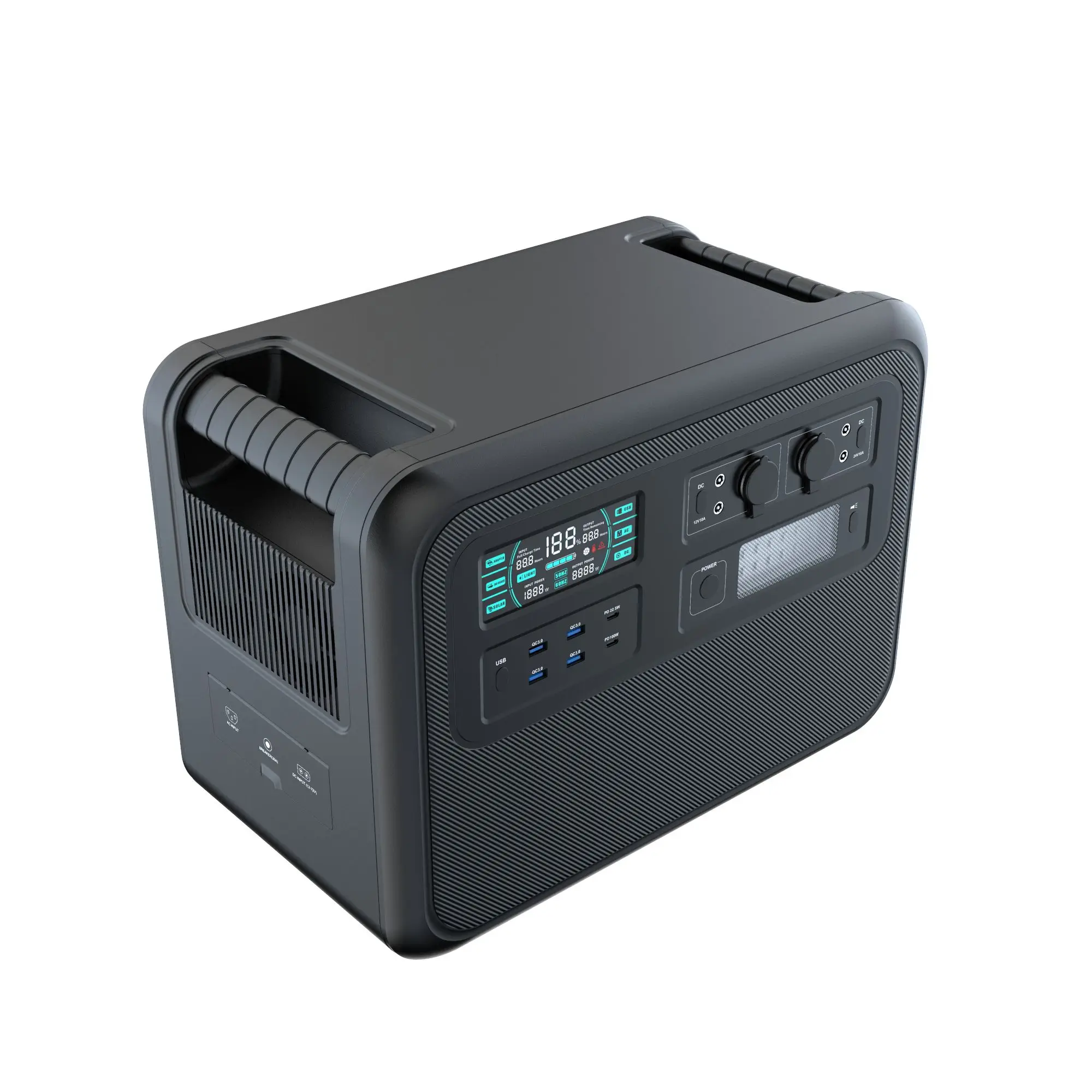 Lifepo4 Battery 2000W Portable Power Station Capacity 640000mAh Camping Outdoor Emergency Energy 220V Power Bank RV Batteries