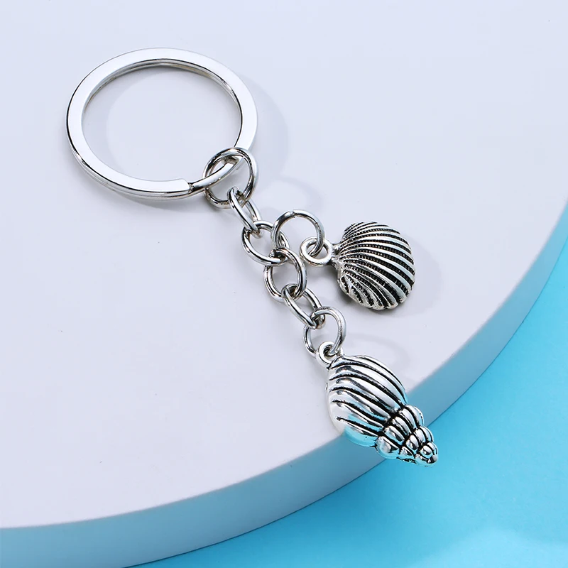 Fashion ocean series keychain shell starfish conch turtle goldfish charm alloy material match bags key charm accessories