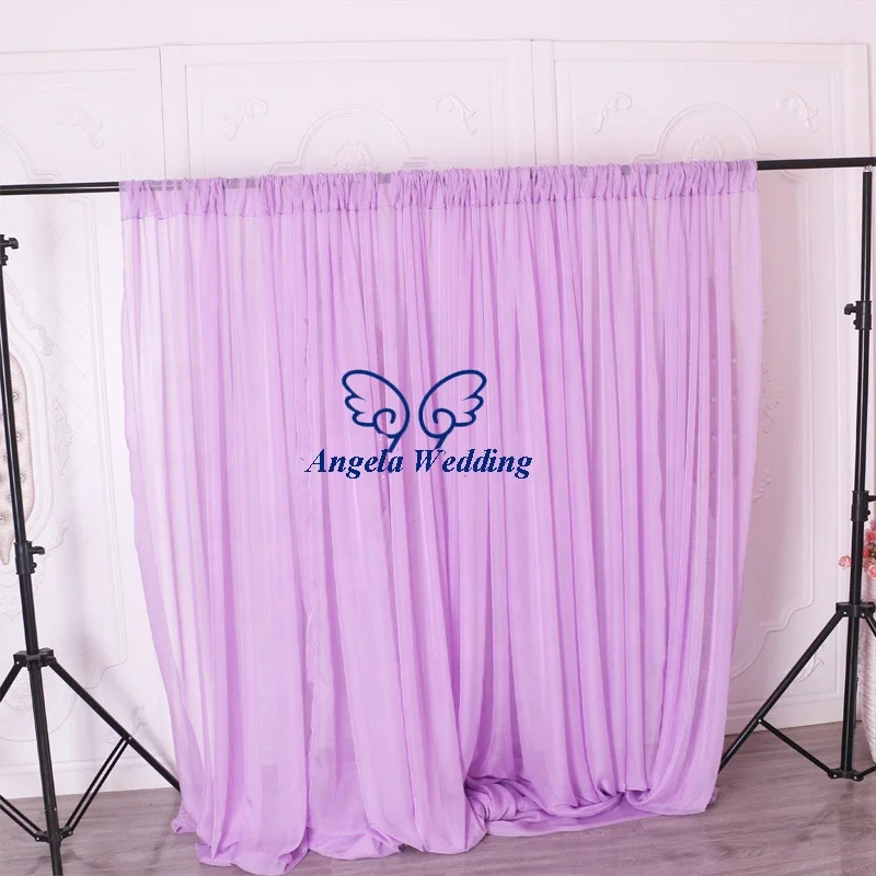 BC002D wedding photography blush pink champagne lilac dusty pink voile backdrop curtain panel with rod pocket