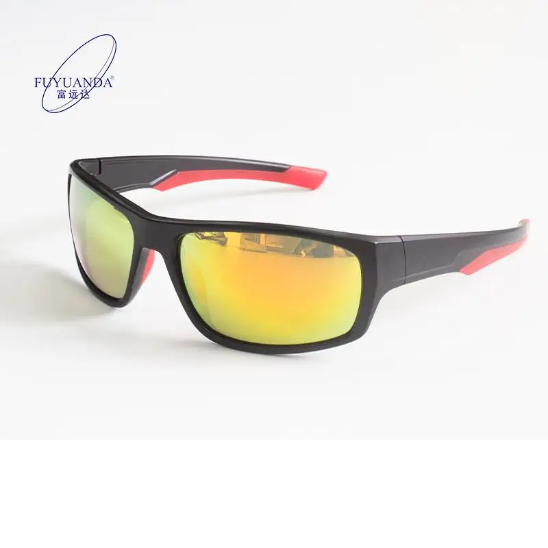 Fuyuanda TR90 Bike Men Outdoor Cycling Sports Sunglasses 100% UV TAC Lens Wrap Custom Logo Black Blue Photochromic Protection