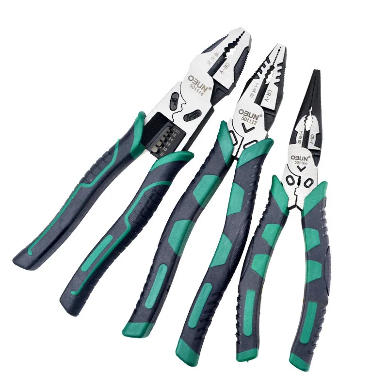 Wholesale industrial-grade 8-inch wire cutters pointed 6-inch flat-jawed tiger diagonal pliers stripping wire pliers