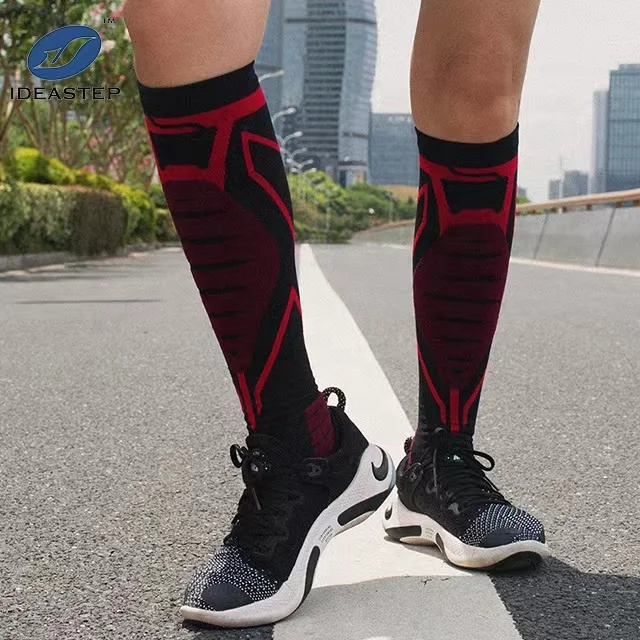 Professional sports compression socks outdoor marathon running socks terry bottom high elastic calf long tube compression socks
