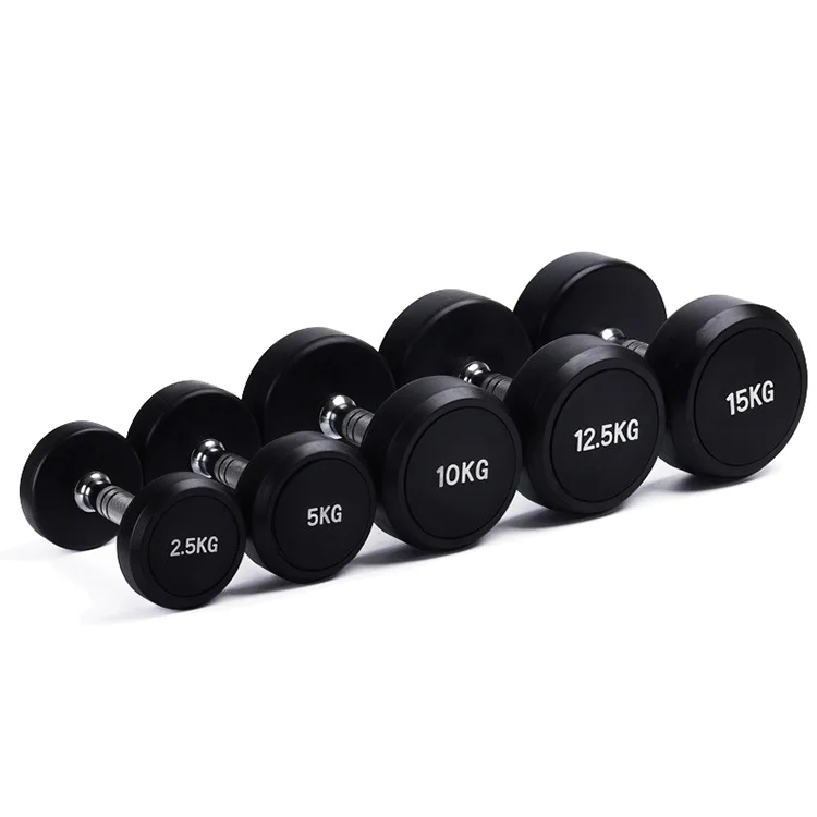 Fitness Free Weights Dumbbells Rubber Coated Dumbbell Round Head Dumbbell Gym Weight Lifting 10kg