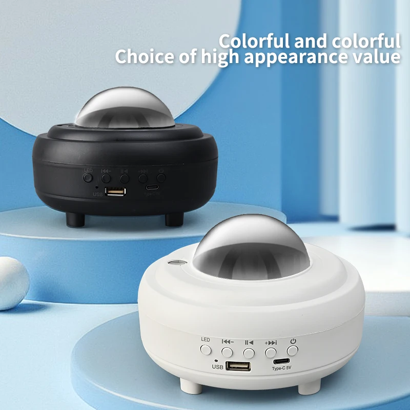 Black Moonlight Starry Night Lamp Speakers That Are Smartly Connected To Your Phone Party Night Aurora Projection Lamp