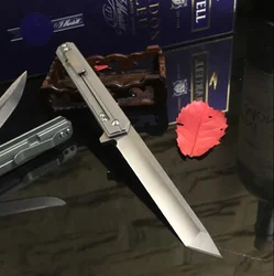 Quartermaster stainless steel D2 blade TC4 titanium alloy handle folding outdoor camping fruit EDC hunting knife kitchen knife