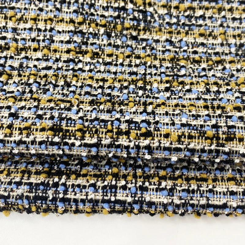 Spot fabric  polyester rayon spandex knitted   luxury tweed fabric