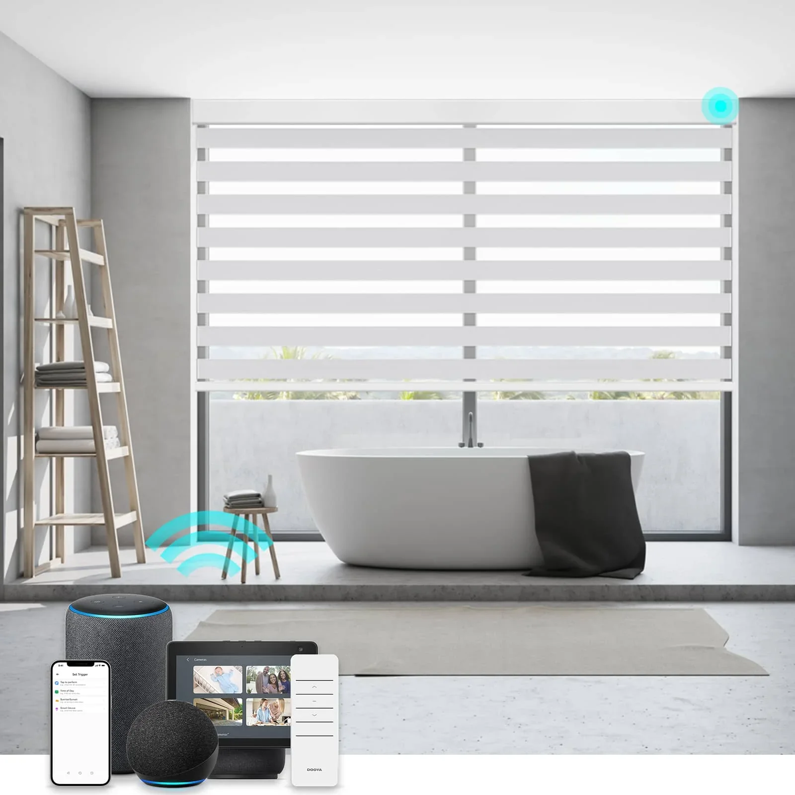 Zigbee Smart Control аккумуляторная батарея с зарядным мотором управляемые телефоном электрические жалюзи чисто белые шторы для зебры днем и ночью