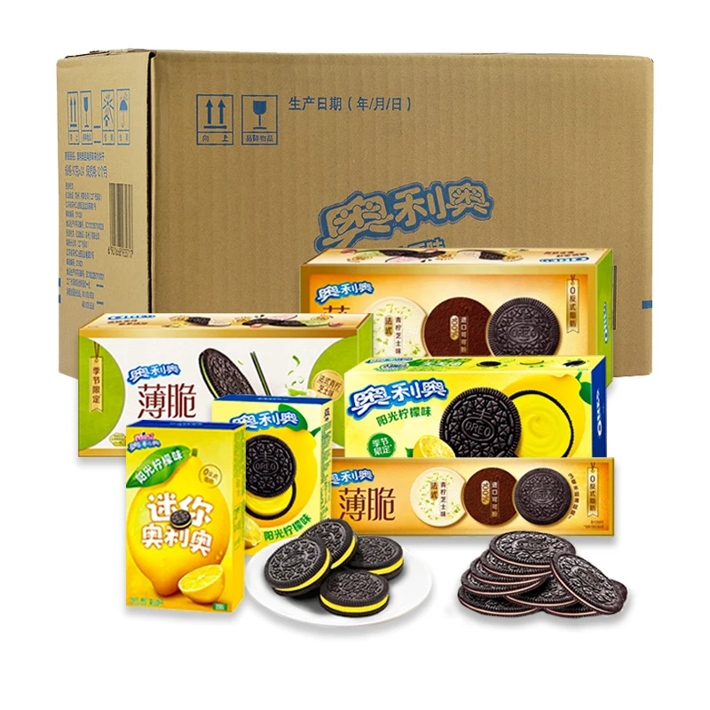 Wholesale Exotic Cookies New Product Sandwich Cookies New Oreo 97g Lime Cheese Sunshine Lemon Flavor