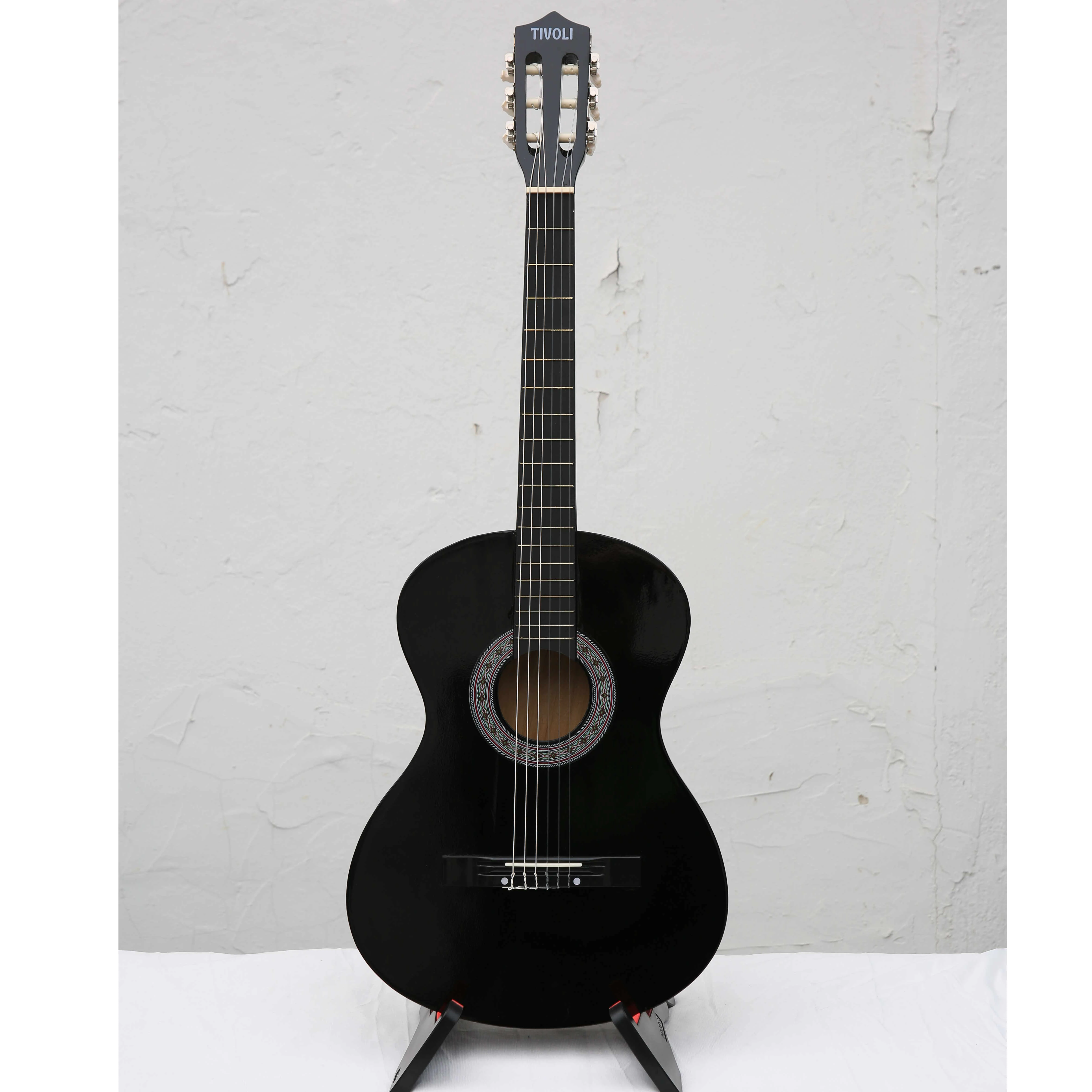 Hot sale good quality China 6 strings Black Guitar High Grade wooden guitar