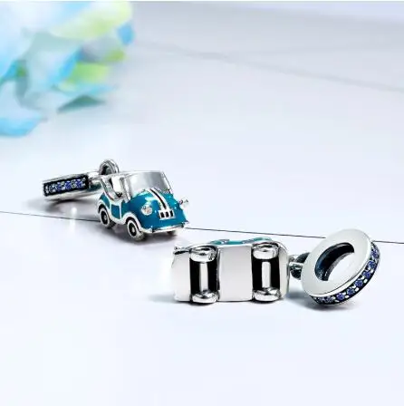 Бусины-шармы из серебра 925 пробы с эмалью для изготовления украшений