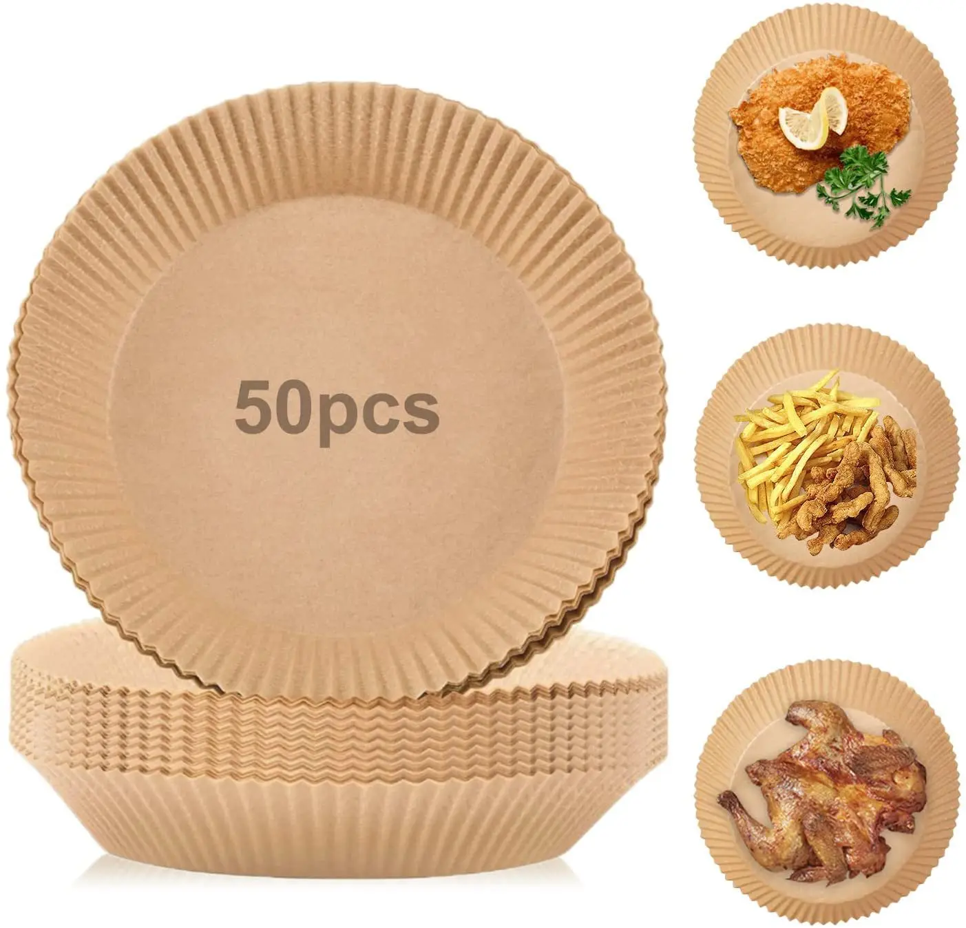 Multipurpose Non-stick Parchment Basket Baking Mat Pan Greaseproof Disposable Liner Air Fryer Paper Set