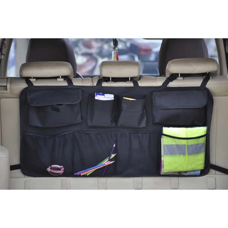 Suv Seat Back Hanging Bag Oxford Cloth Storage Bag Net Pocket Large Capacity Car Storage Bag