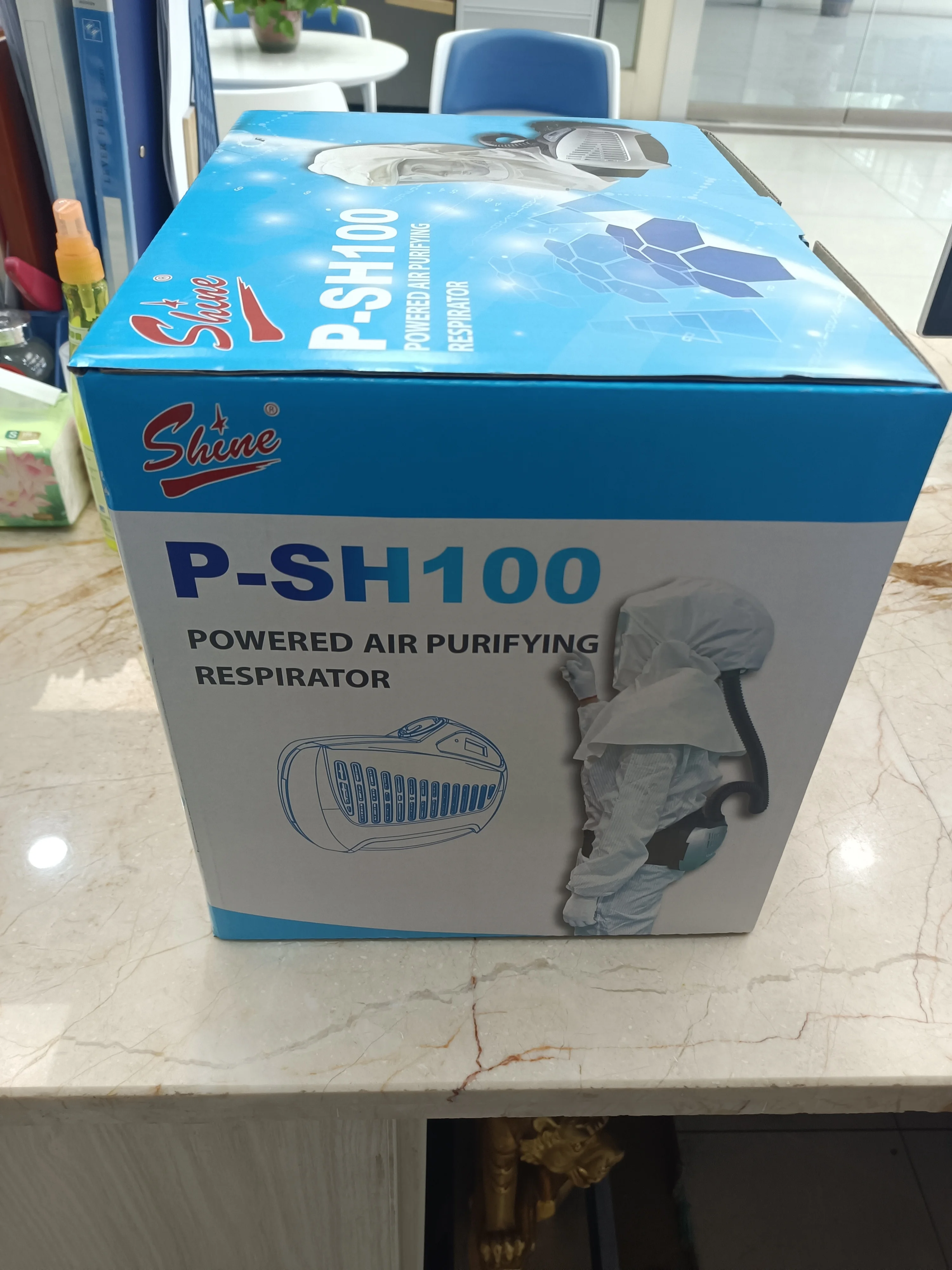 CE EN12941 NIOSH custom powered air purifying respirator PAPR hood Shine PAPR battery used for anti-dut grinding and painting