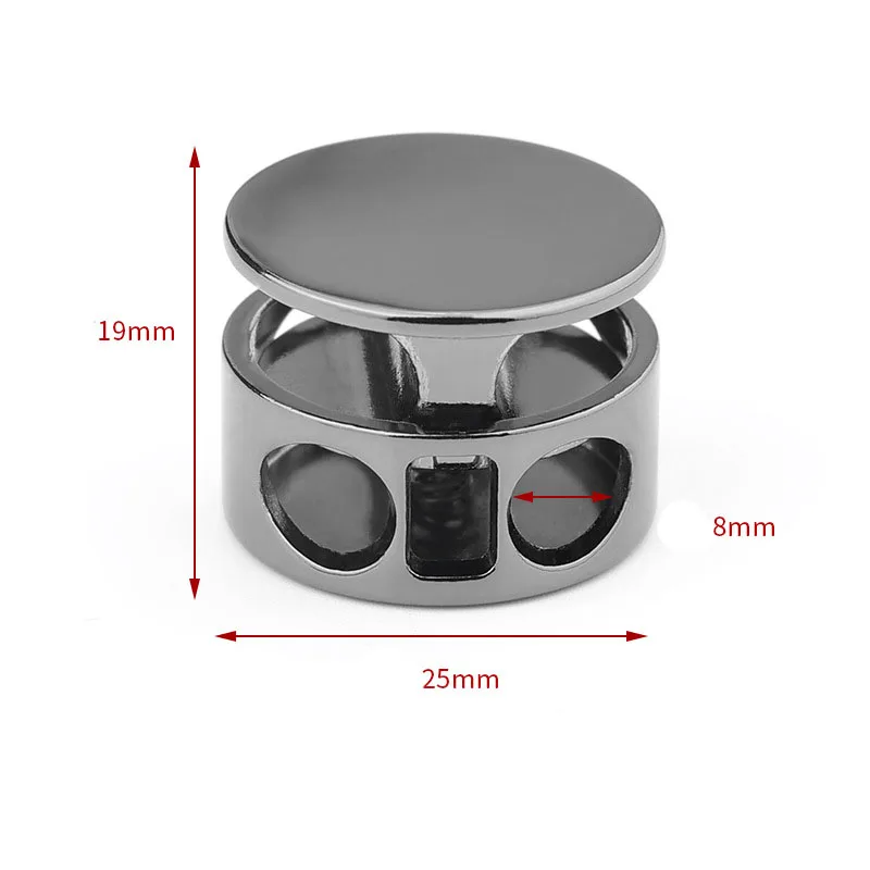 8mm Metal Cord Lock Stopper Ends Rope  Hole Spring Elastic Drawstring Rope Cord for Drawstrings Shoelaces Clothing Bag Fastener