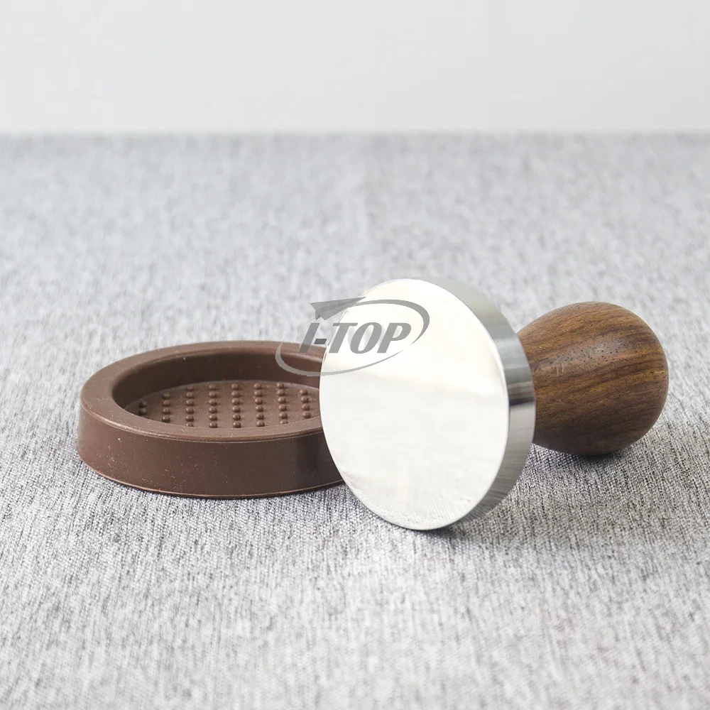 Coffee Press Tool Stainless Steel based with Solid Heavy wooden handle coffee tamper