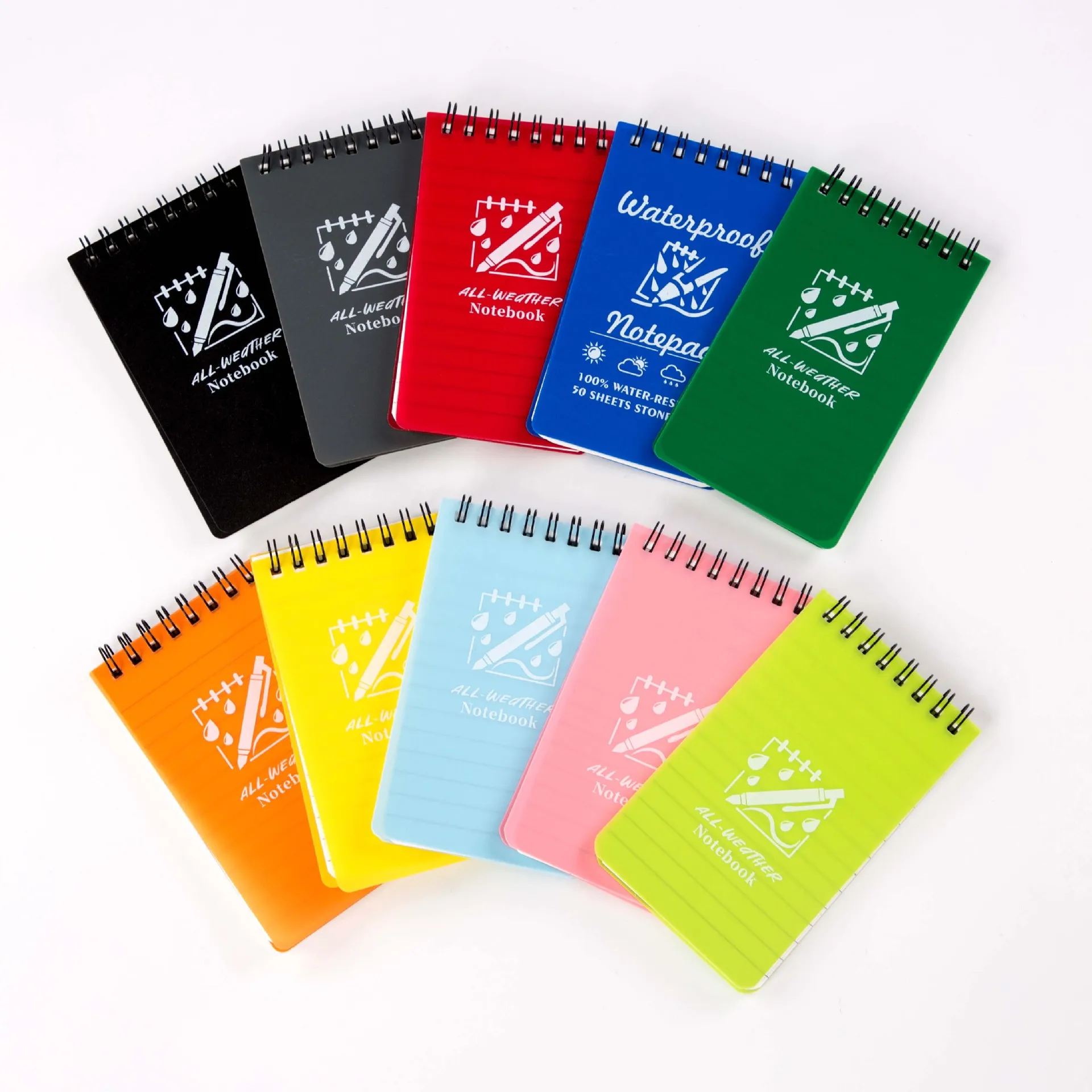 Custom Waterproof Mini Pocket PVC Leather Spiral Notepads Little Mini Memo Steno Note Pads