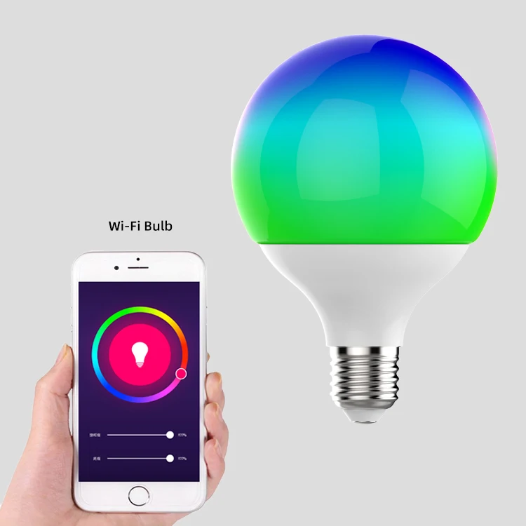 Round E26 10w 15w 18w Zigbee Tuya Home Interior E27 Lamp Bulbs B22 Wifi RGB Smart Light Remote Control Led Bulb Dimmable