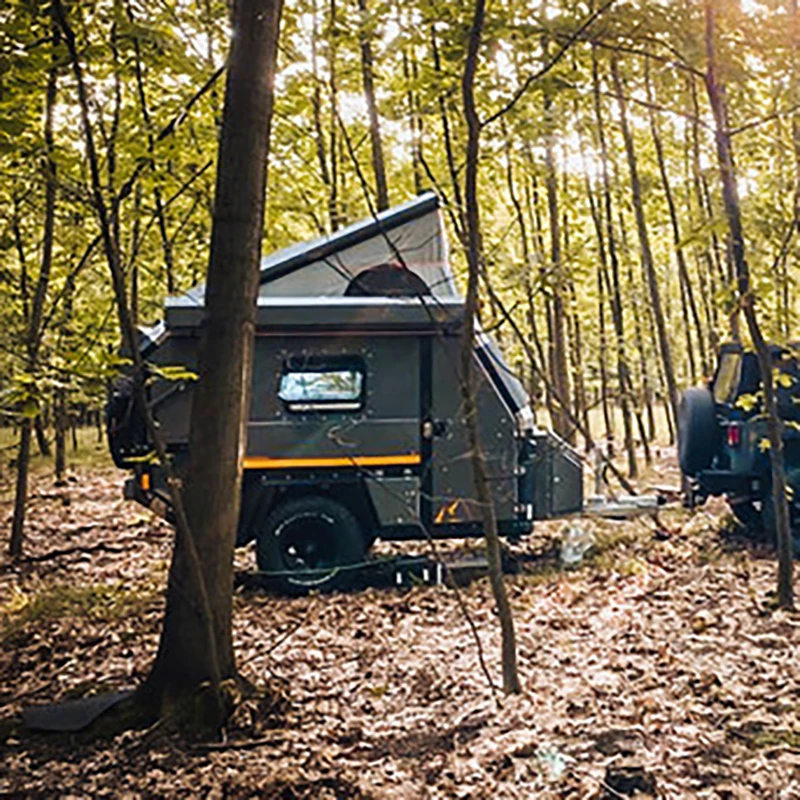New design low price gas water heater camping trailer pop up off-road caravan with high quality