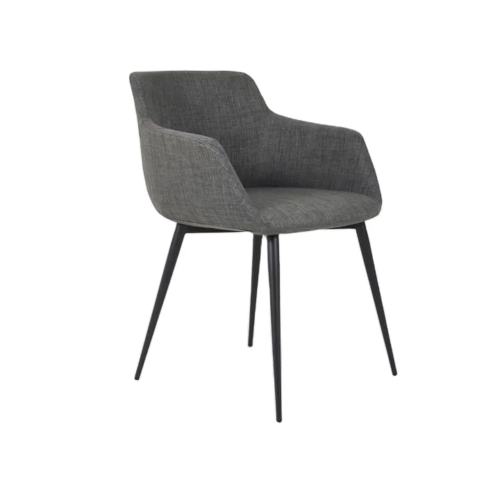 Wholesale Dining Room Chair Fabric Upholstered Armchair Metal Legs Shop Reading Room Chairs Modern Furniture Home Furniture