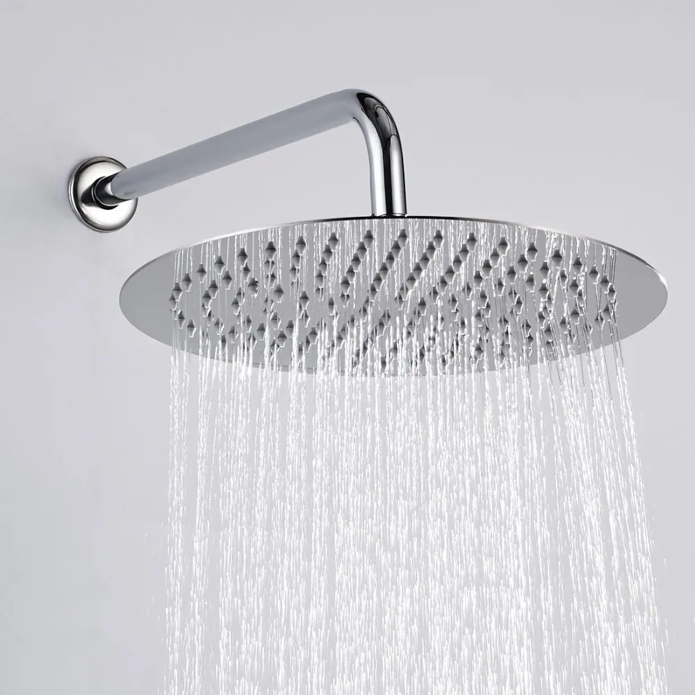 CYEN Ultra Super Thin 304 Stainless Steel 6inch 8inch 10inch 12inch 16inch Square Bathroom Accessories Top Rainfall Shower Head