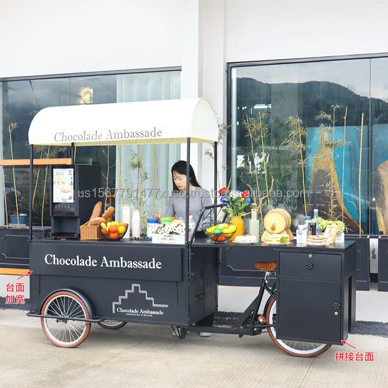 street vending food bike snack dessert stand coffee mobile food cart for sale on wheels vending machine