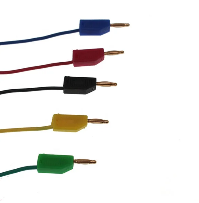 5color stackable gold plated 2mm banana test leads copper shrouded banana plug electronic harness