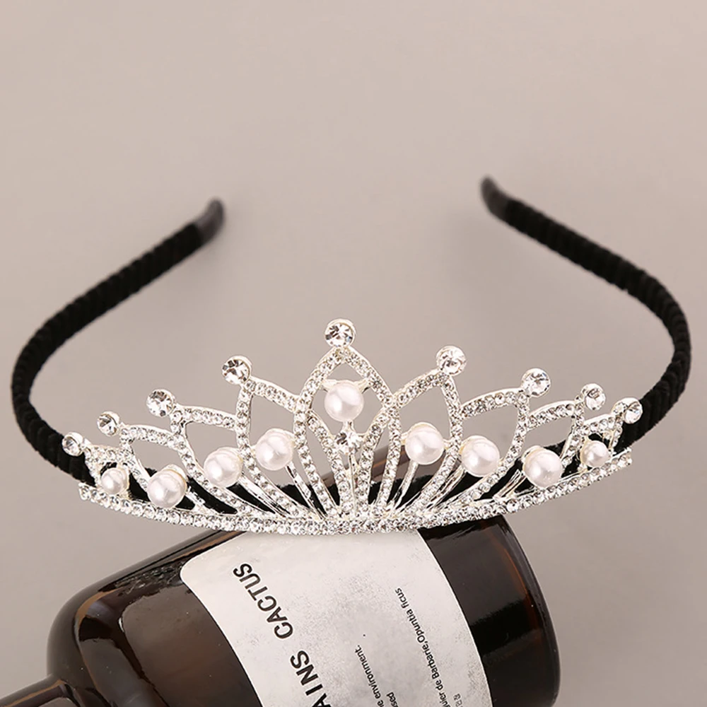 Fashion Children Hair Bands Crown Flower Girl Princess Dress Pearl Wedding Birthday Headdress Wholesale