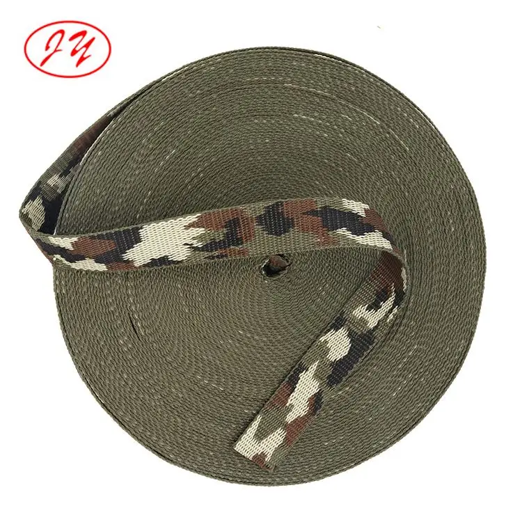Factory custom lightweight 25mm PP camouflage jacquard webbing