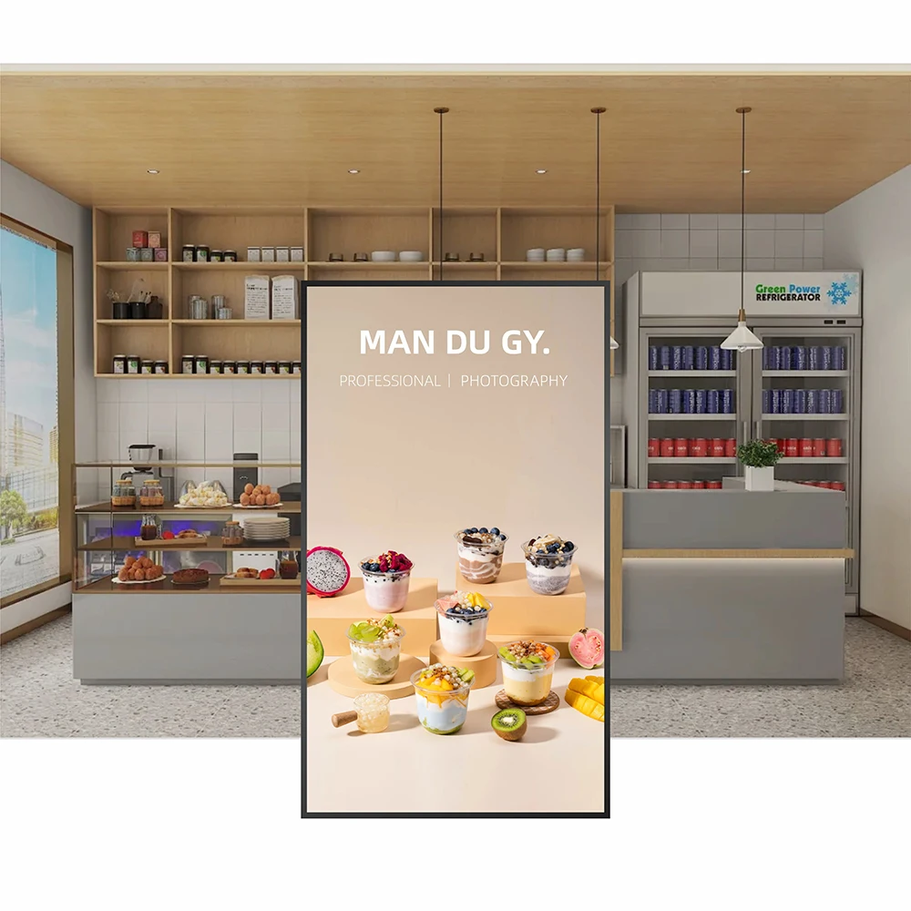 55-inch wall hanging advertising machine HD ultra-thin network elevator building LCD advertising machine display