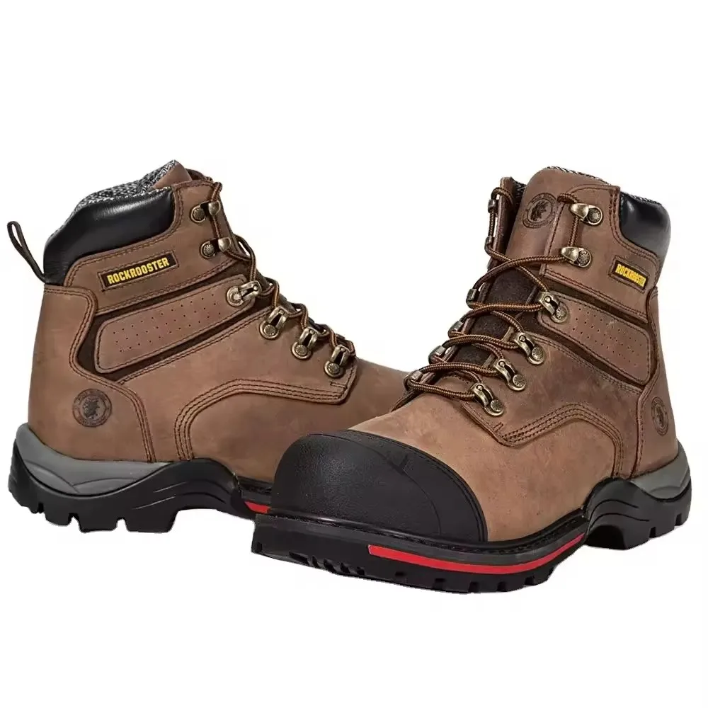 Zstep Men Leather Shoes Work Boots Cold Environment Waterproof Work Rook Rooster